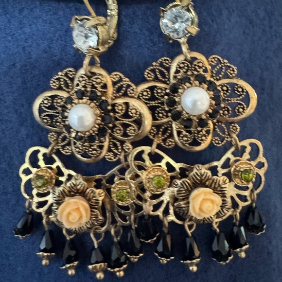 CAbi Gold and Black Baroque Earrings - Picture 2 of 12